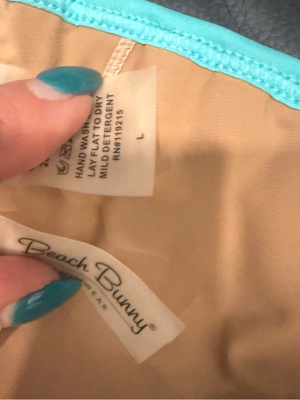 Beach Bunny Turquoise Strappy Triangle Bikini Top - Picture 3 of 3